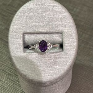 .925 Created amethyst and white sapphire ring from Zales